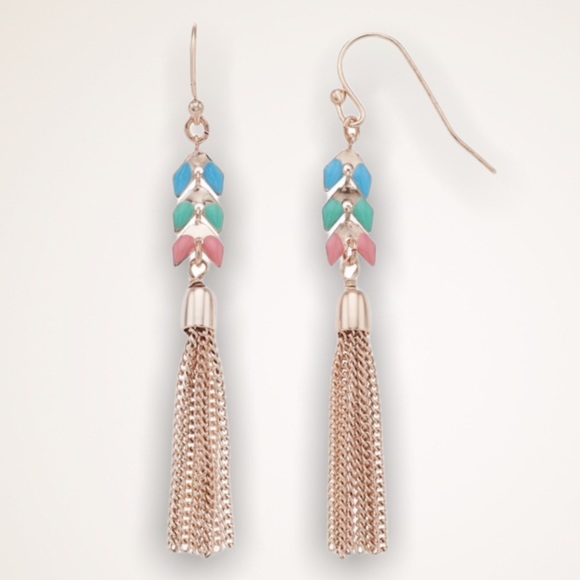 LC Lauren Conrad Jewelry - 1 LEFT! Tassel Drop Boho Earrings Colorful LC
